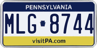PA license plate MLG8744