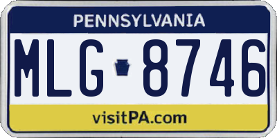 PA license plate MLG8746