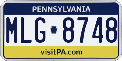 PA license plate MLG8748