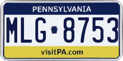 PA license plate MLG8753