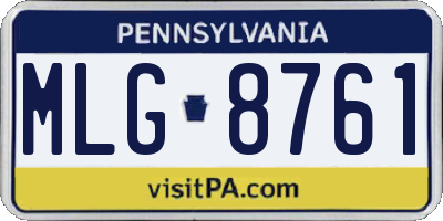 PA license plate MLG8761