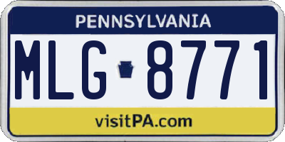 PA license plate MLG8771