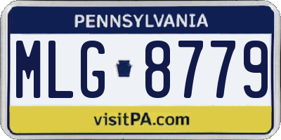 PA license plate MLG8779