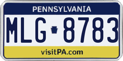 PA license plate MLG8783