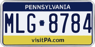PA license plate MLG8784