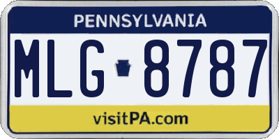 PA license plate MLG8787