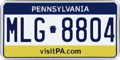 PA license plate MLG8804