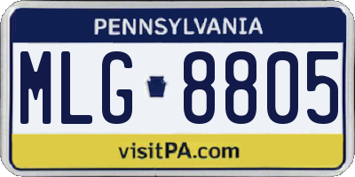 PA license plate MLG8805