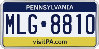 PA license plate MLG8810