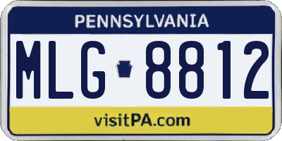 PA license plate MLG8812
