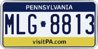 PA license plate MLG8813