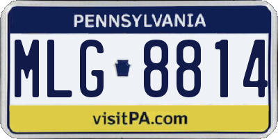 PA license plate MLG8814