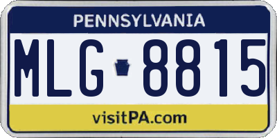PA license plate MLG8815