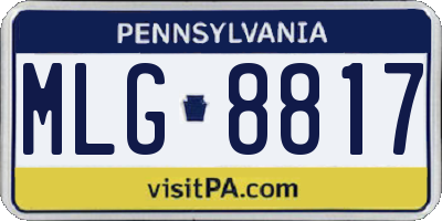 PA license plate MLG8817