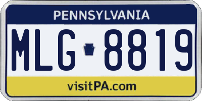 PA license plate MLG8819