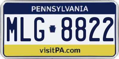 PA license plate MLG8822