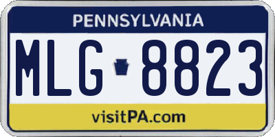 PA license plate MLG8823