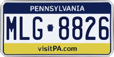 PA license plate MLG8826