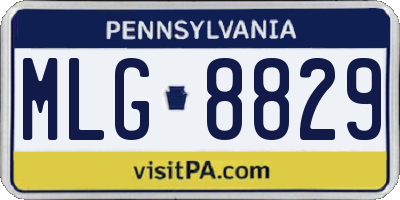 PA license plate MLG8829
