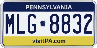 PA license plate MLG8832