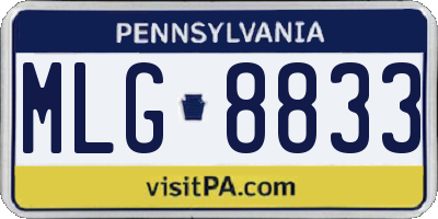 PA license plate MLG8833