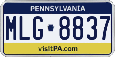 PA license plate MLG8837