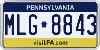 PA license plate MLG8843