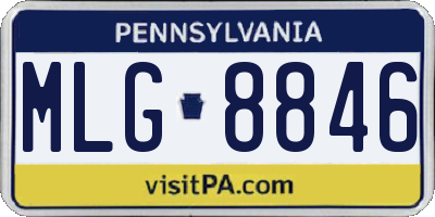 PA license plate MLG8846