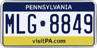 PA license plate MLG8849