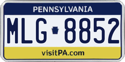 PA license plate MLG8852