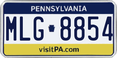 PA license plate MLG8854