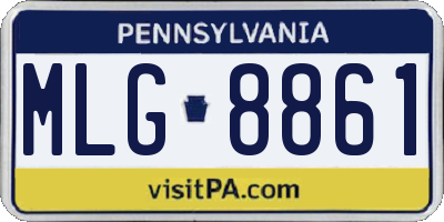 PA license plate MLG8861
