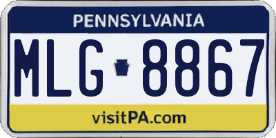 PA license plate MLG8867