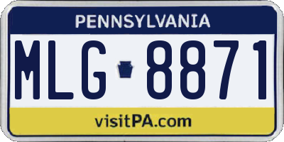 PA license plate MLG8871