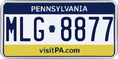 PA license plate MLG8877