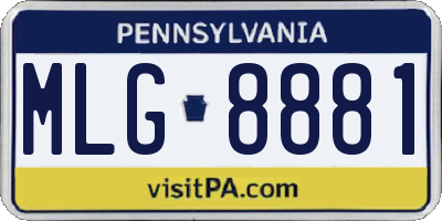 PA license plate MLG8881