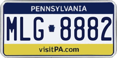 PA license plate MLG8882