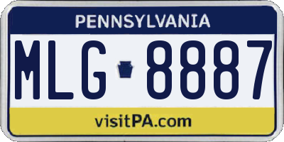 PA license plate MLG8887