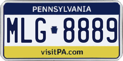 PA license plate MLG8889