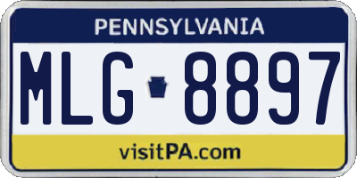 PA license plate MLG8897