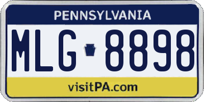 PA license plate MLG8898