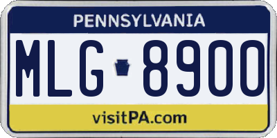 PA license plate MLG8900