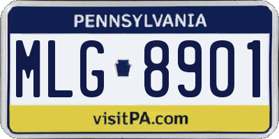 PA license plate MLG8901