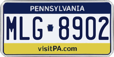 PA license plate MLG8902