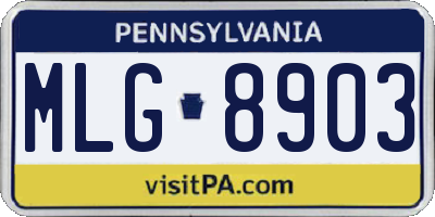 PA license plate MLG8903
