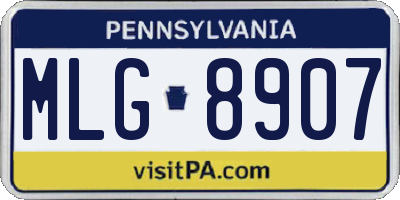 PA license plate MLG8907
