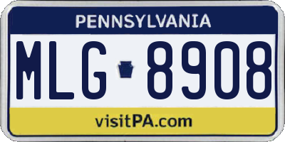PA license plate MLG8908