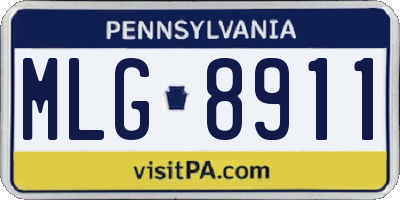 PA license plate MLG8911