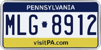PA license plate MLG8912