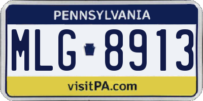 PA license plate MLG8913